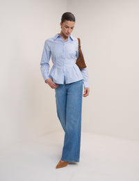 Blue High Rise Soho Wide Leg Jeans