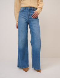 Blue High Rise Soho Wide Leg Jeans