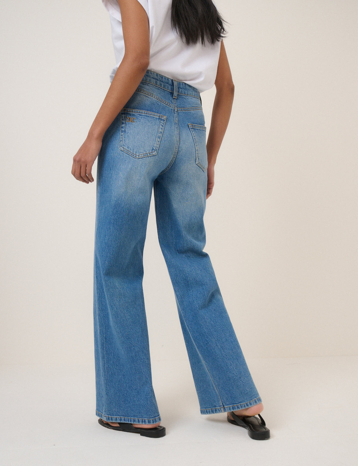 Blue High Rise Soho Wide Leg Jeans