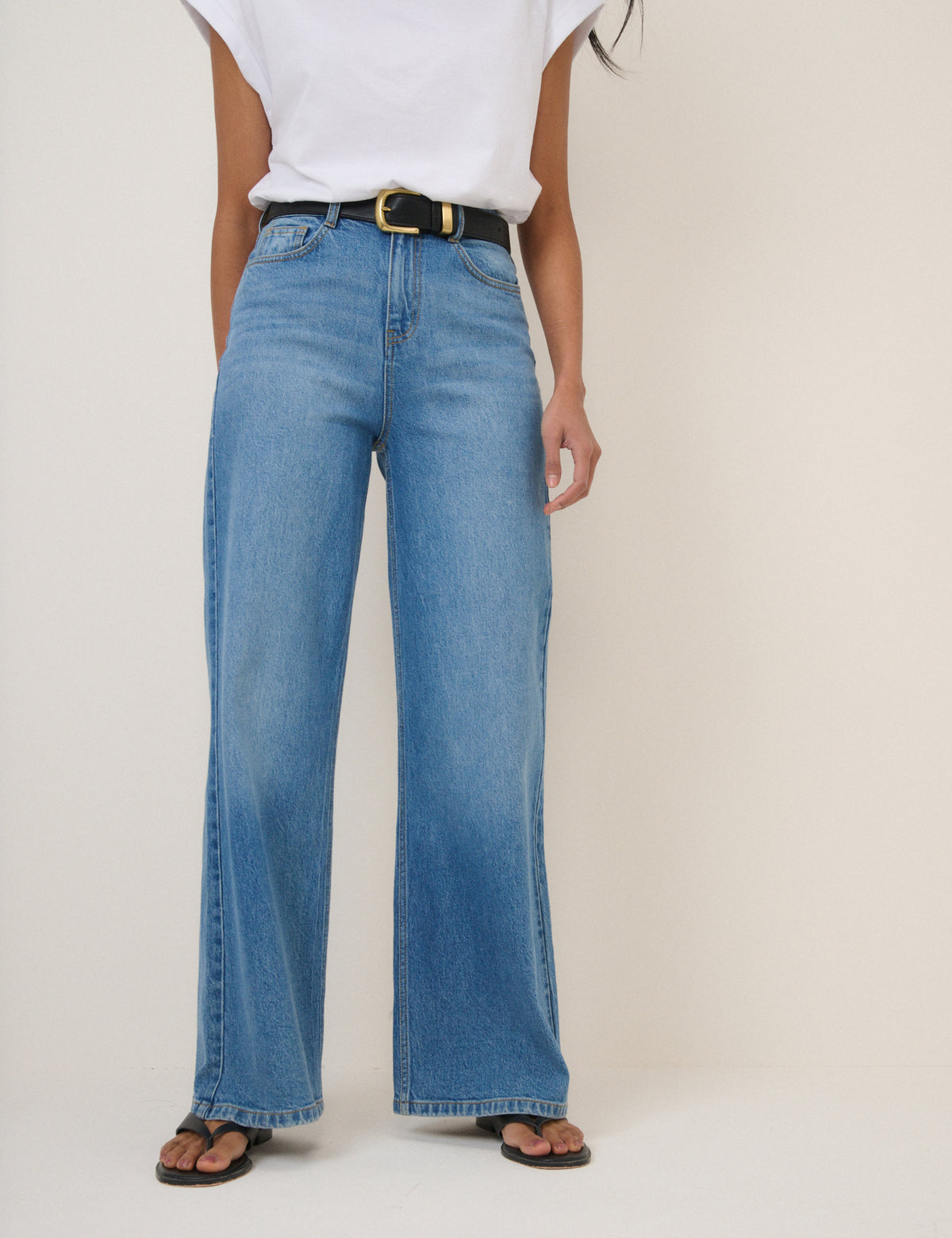 Blue High Rise Soho Wide Leg Jeans