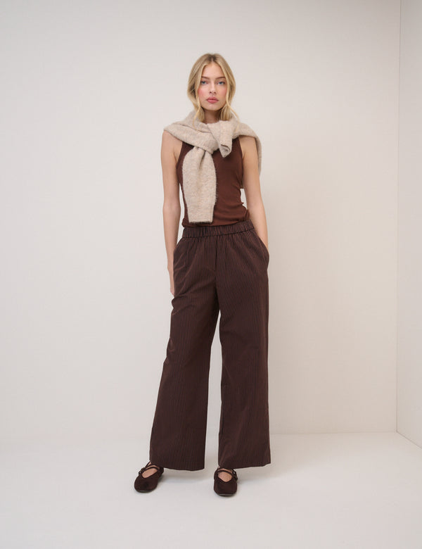Brown Wide Leg Trousers