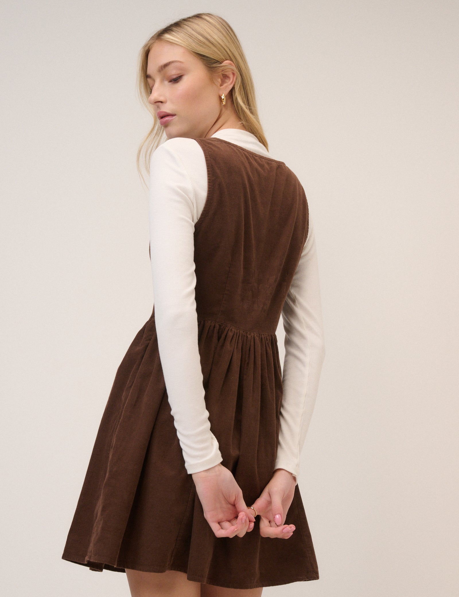 Corduroy Dress Womens Tall Pinafore Dress Brown Cord Cora Mini Pinafore Dress Corduroy Dress Womens Tall Pinafore Dress Brown Cord Cora Mini Pinafore Dress