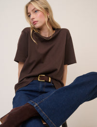 Chocolate Brown Boxy Fit T-Shirt