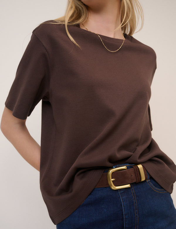 Chocolate Brown Boxy Fit T-Shirt