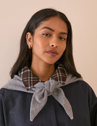 Grey Wool-Blend Triangle Scarf