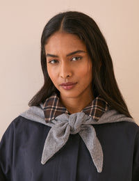 Grey Wool-Blend Triangle Scarf