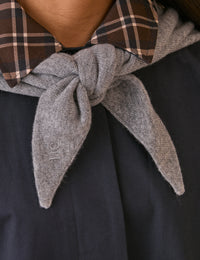Grey Wool-Blend Triangle Scarf