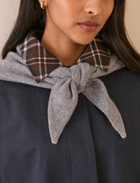 Grey Wool-Blend Triangle Scarf