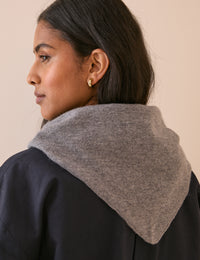 Grey Wool-Blend Triangle Scarf