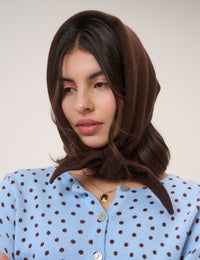 Brown Wool Blend Triangle Scarf