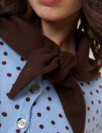 Brown Wool Blend Triangle Scarf