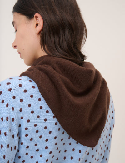 Brown Wool Blend Triangle Scarf