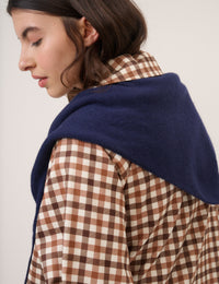 Navy Wool Blend Triangle Scarf