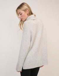 Grey Roll Neck Relaxed Fit Jumper