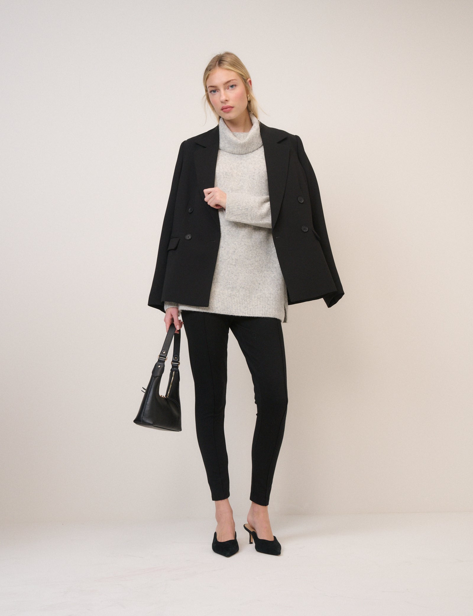 Grey Roll Neck Relaxed Fit Jumper