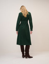 Green Cord Tie Waist Lizzy Midi Dress