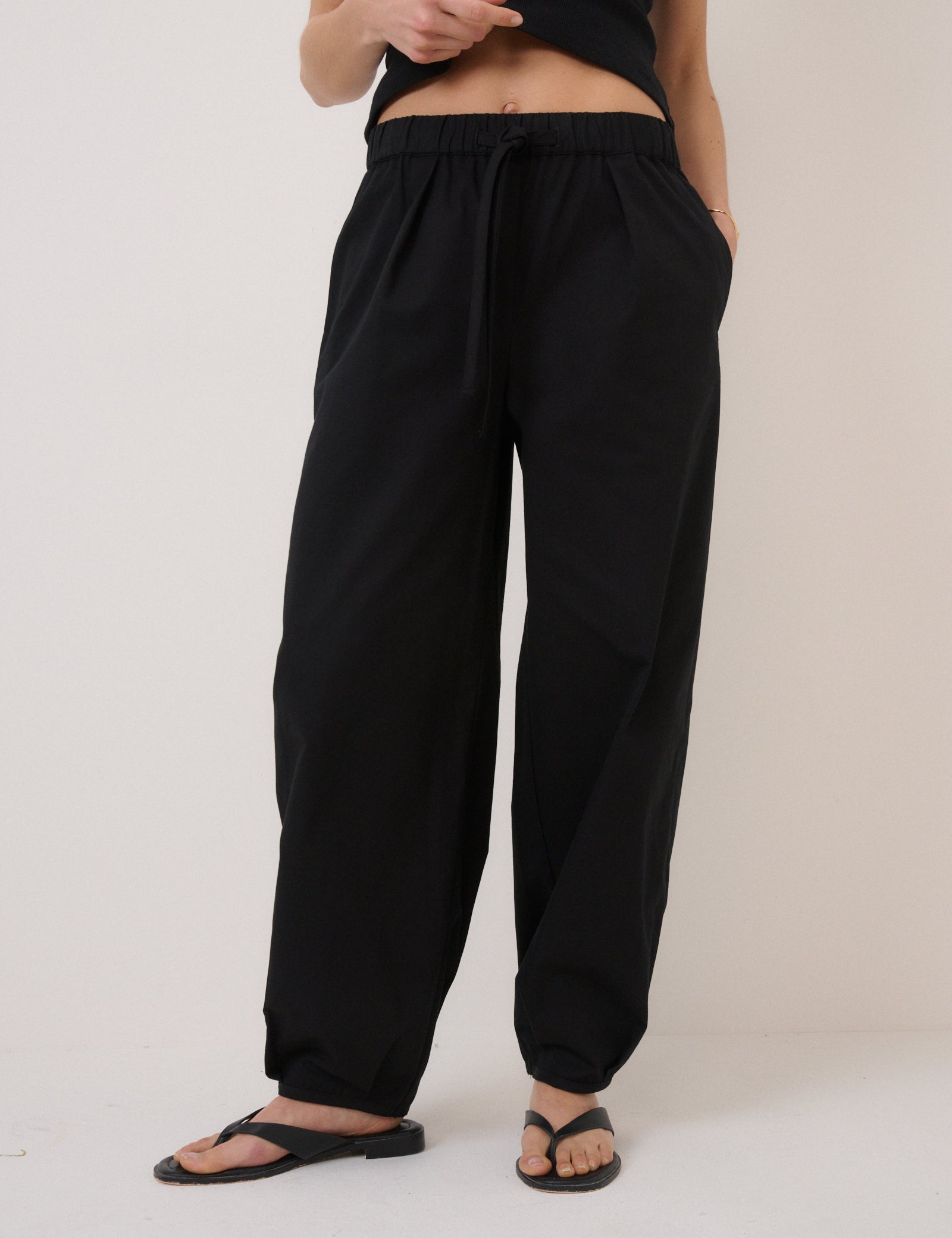 Black High Waisted Ballon Leg Trousers