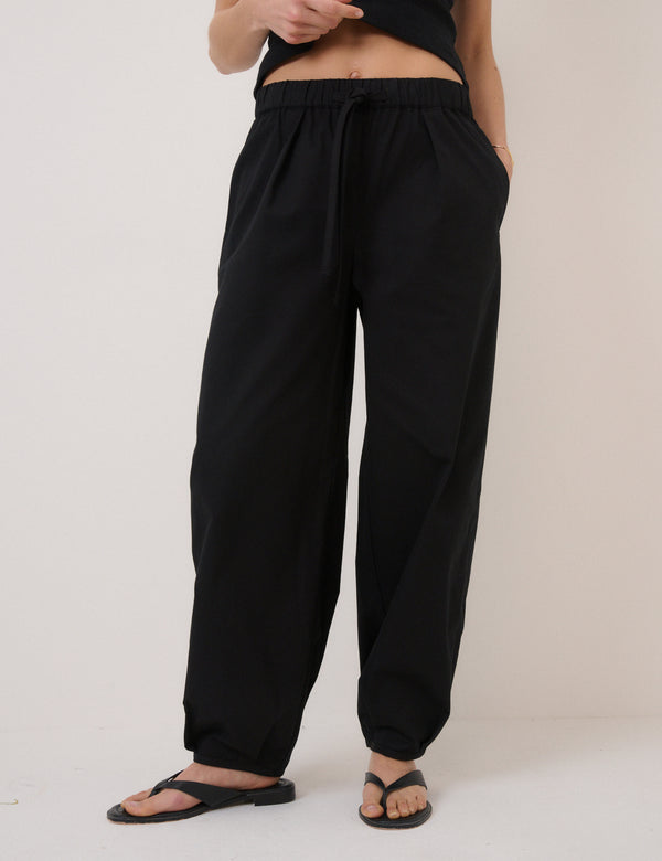 Black High Waisted Ballon Leg Trousers
