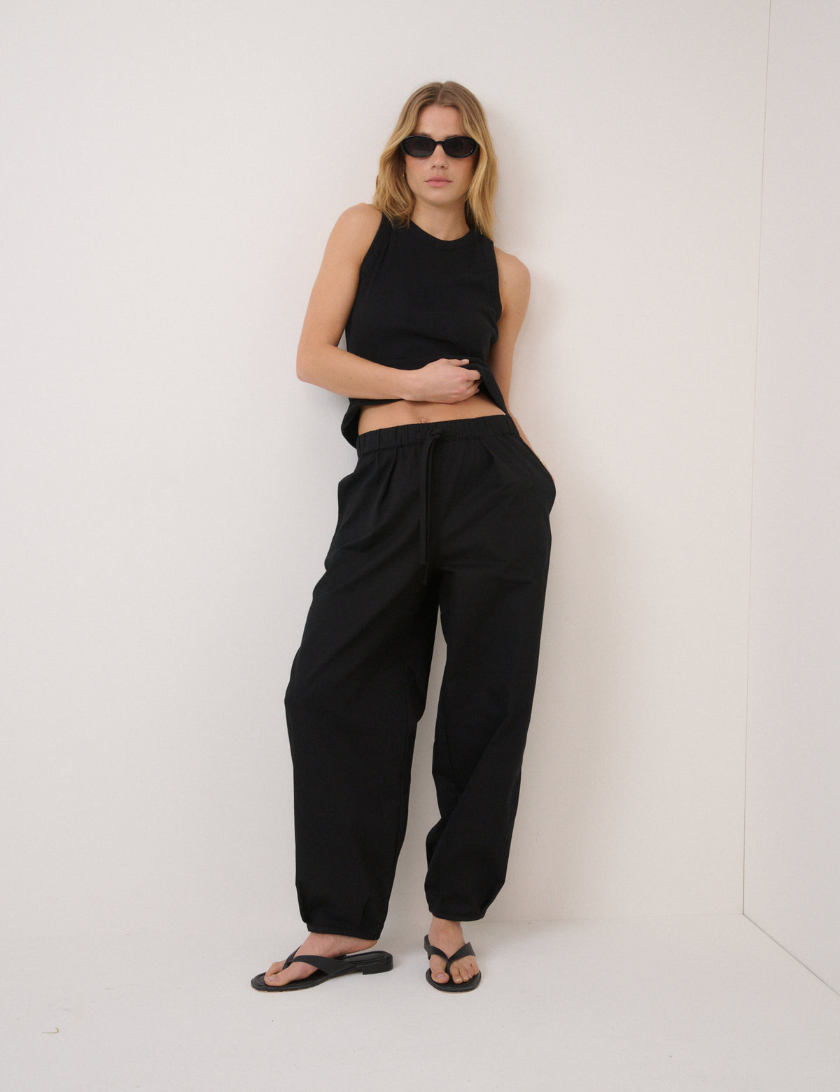 Black High Waisted Balloon Leg Trousers