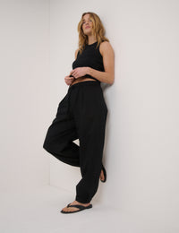 Black High Waisted Ballon Leg Trousers