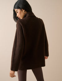 Brown Roll Neck Oversized Jumper