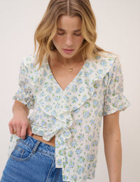 White Floral Whitney Blouse