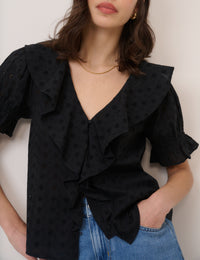 Black V-Neck Blouse