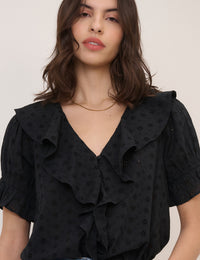 Black V-Neck Blouse