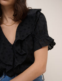 Black V-Neck Blouse