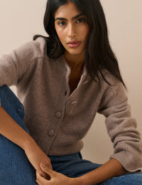 Light Brown Wool Saddle Lily Cardigan