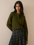 Khaki Wool Saddle Lily Cardigan