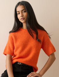 Orange Oversized Knitted Top