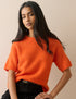 Orange Oversized Knitted Top