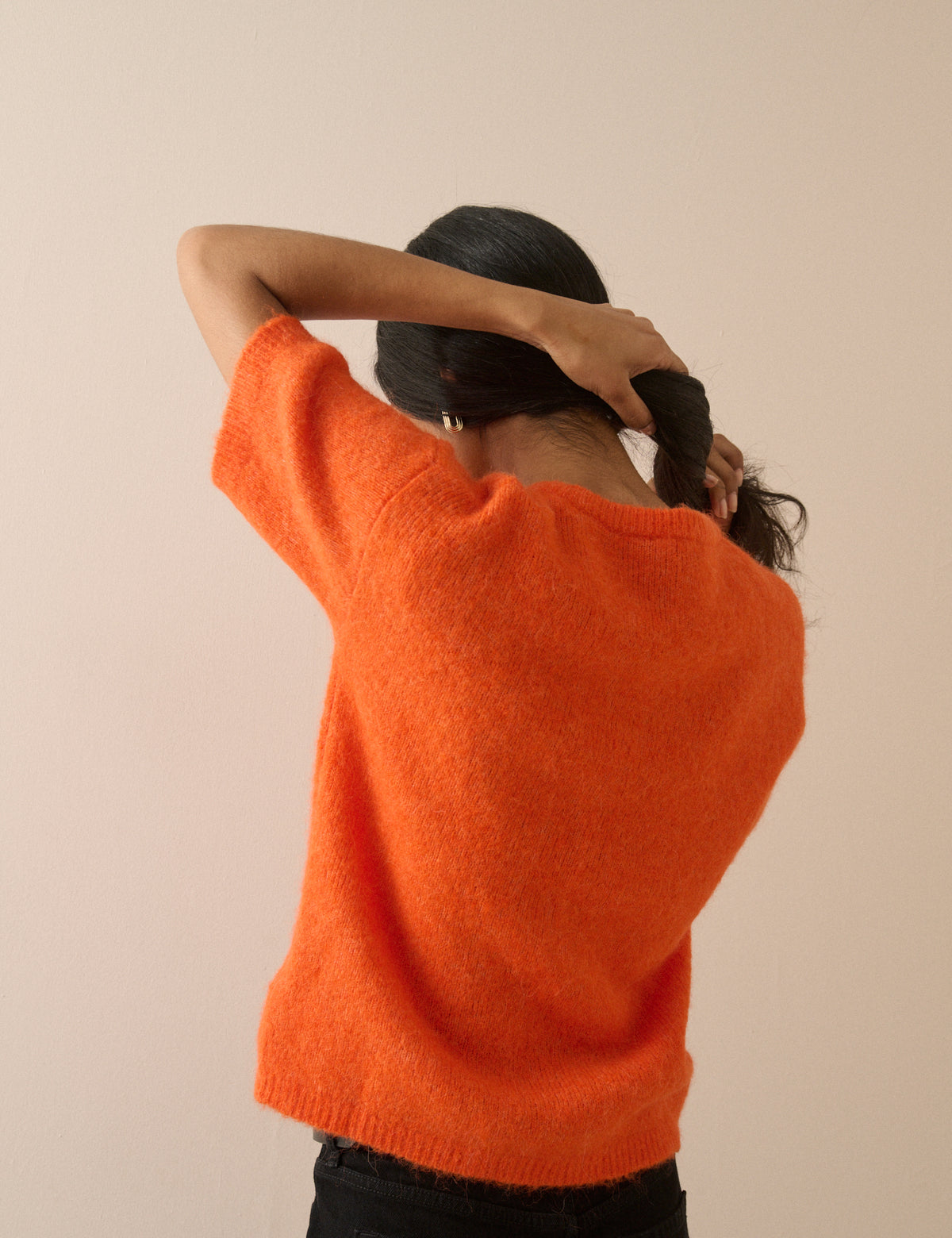 Orange Oversized Knitted Top