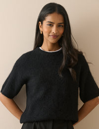 Black Oversized Knitted Top
