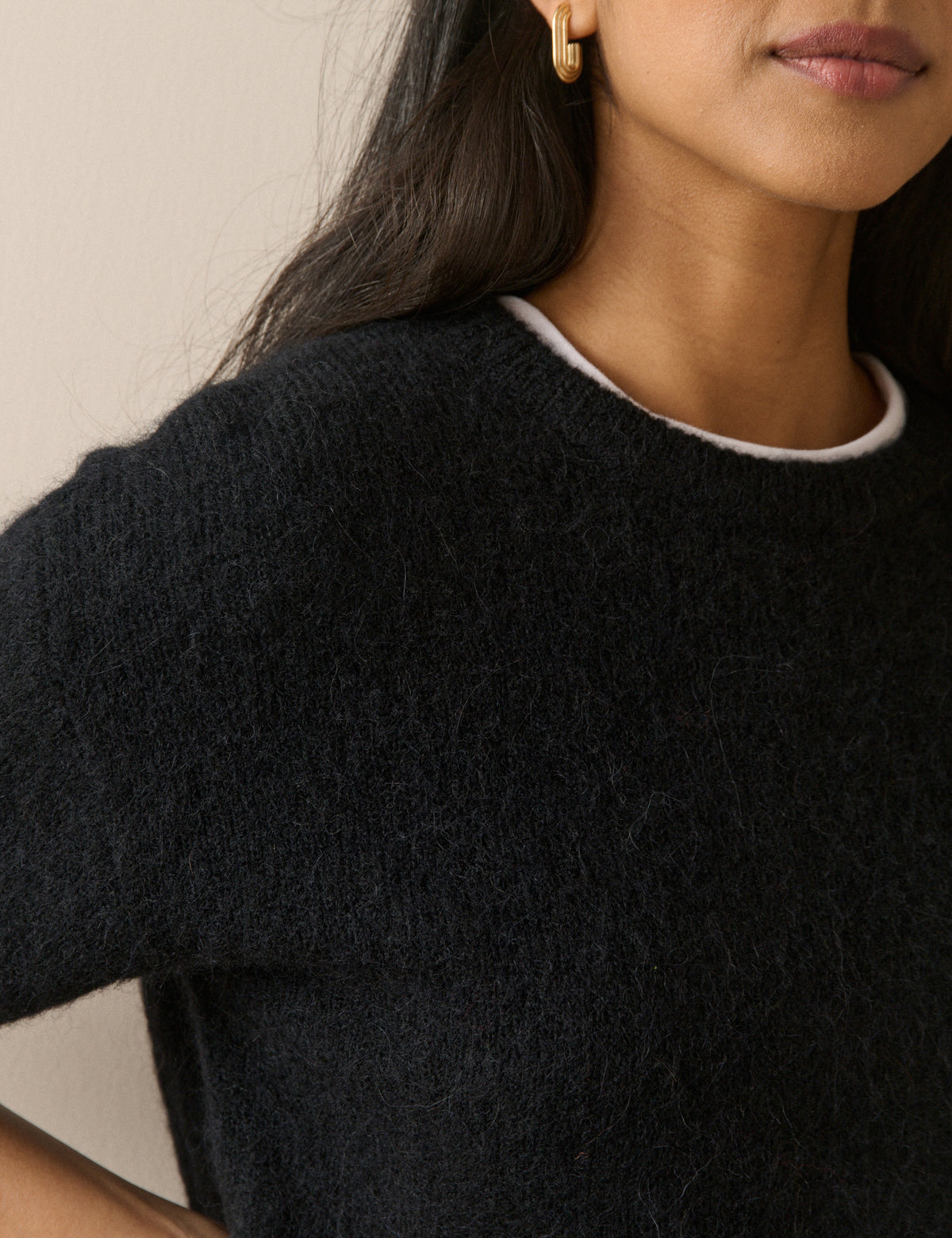 Black Oversized Knitted Top
