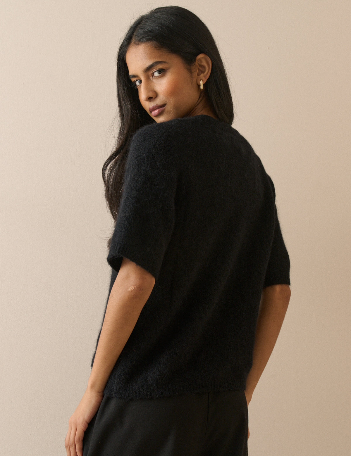 Black Oversized Knitted Top