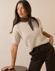 Oatmeal Marl Oversized Knitted Top