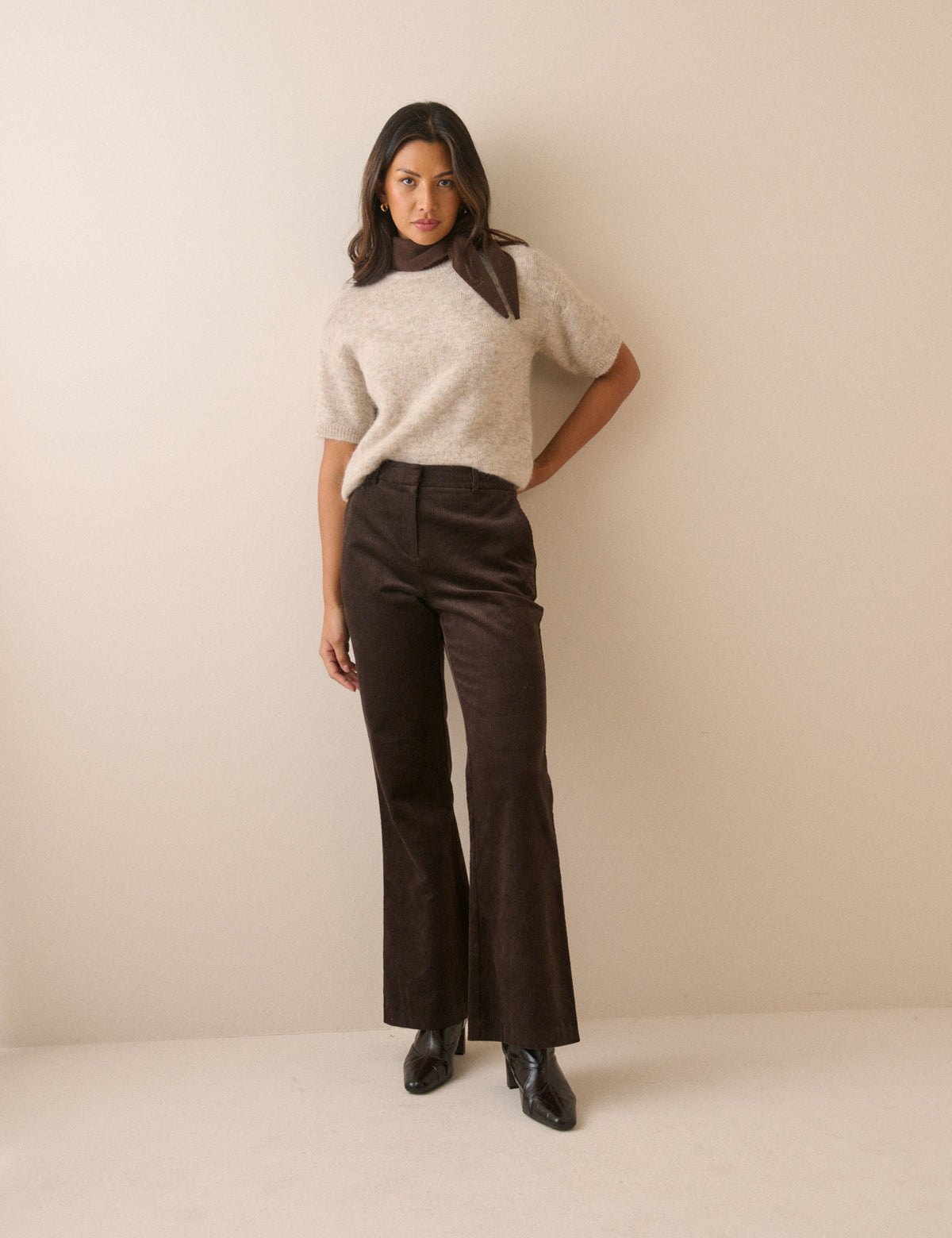 Oatmeal Marl Oversized Knitted Top