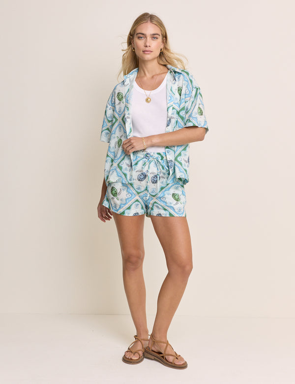 Blue Ocean Print Shirt