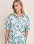 Blue Ocean Print Linen-Blend Shirt