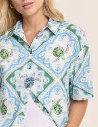 Blue Ocean Print Shirt
