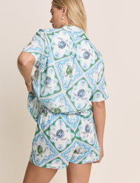 Blue Ocean Print Shirt