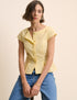Butter Yellow Tailored Pleated Blouse