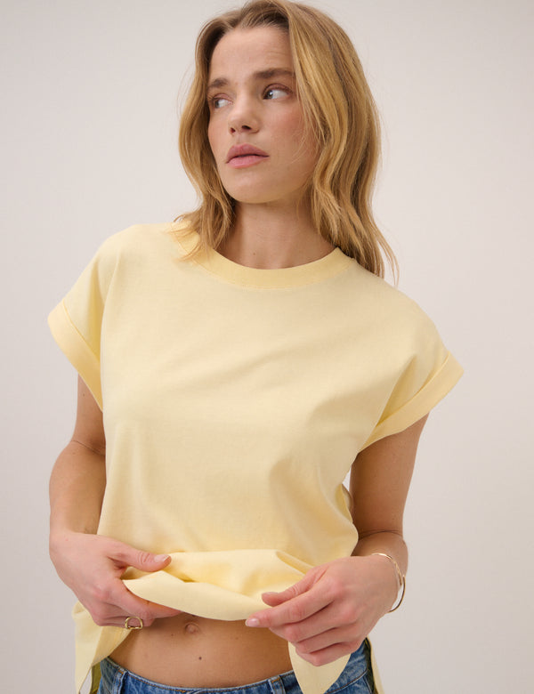 Yellow Cap Sleeve T-Shirt