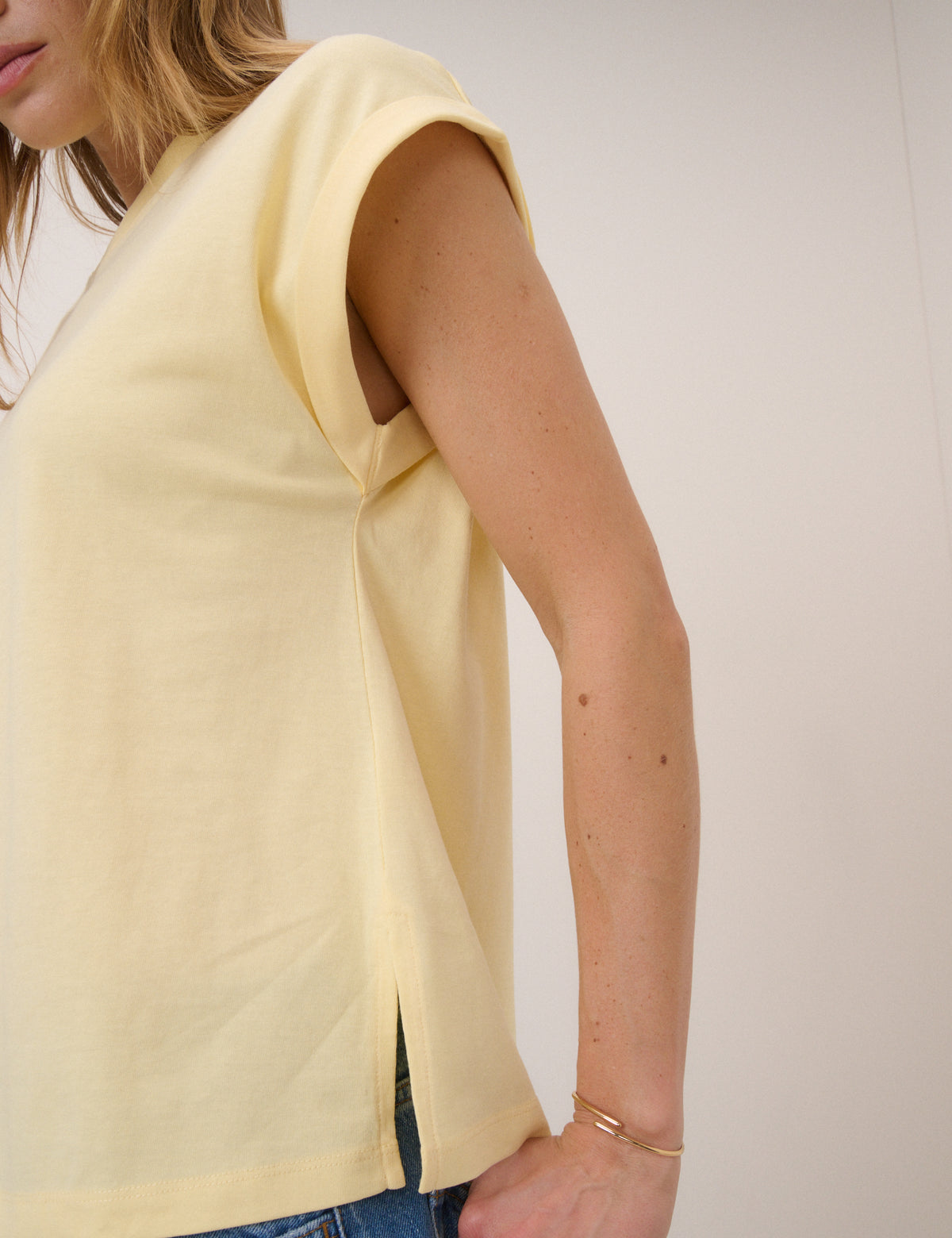 Yellow Cap Sleeve T-Shirt