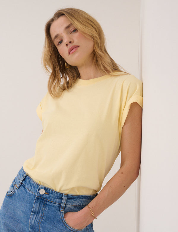 Yellow Cap Sleeve T-Shirt