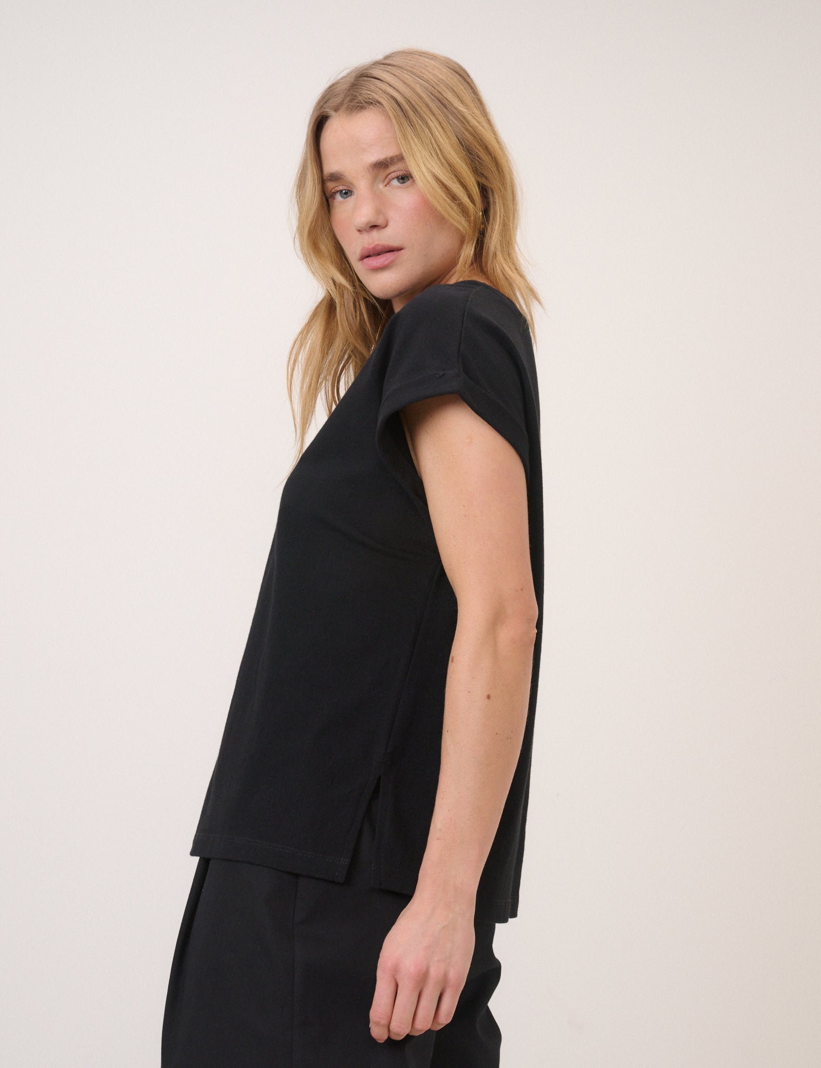 Black Cap Sleeve T-Shirt