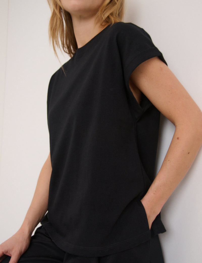 Black Cap Sleeve T-Shirt