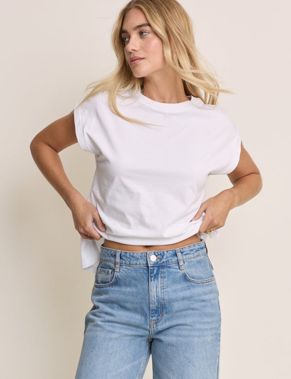 White Cap Sleeve T-Shirt